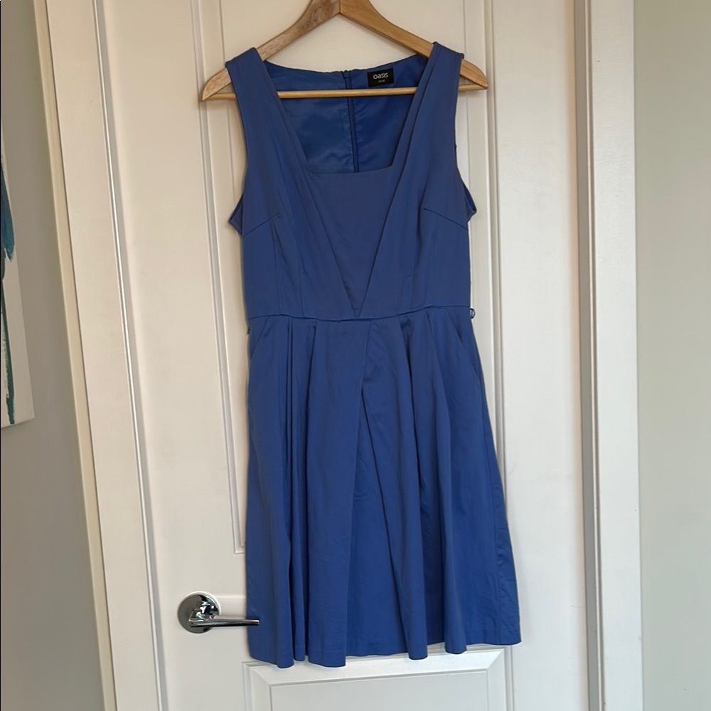 Oasis Blue Sleeveless Dress w/pockets